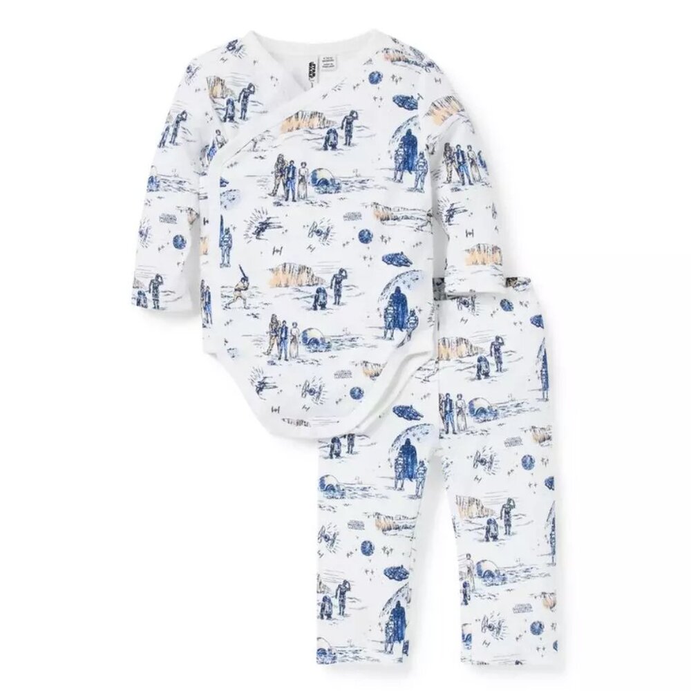 STAR WARS galactic style Baby Toile Wrap Matching Set New with Tags  6-12 months